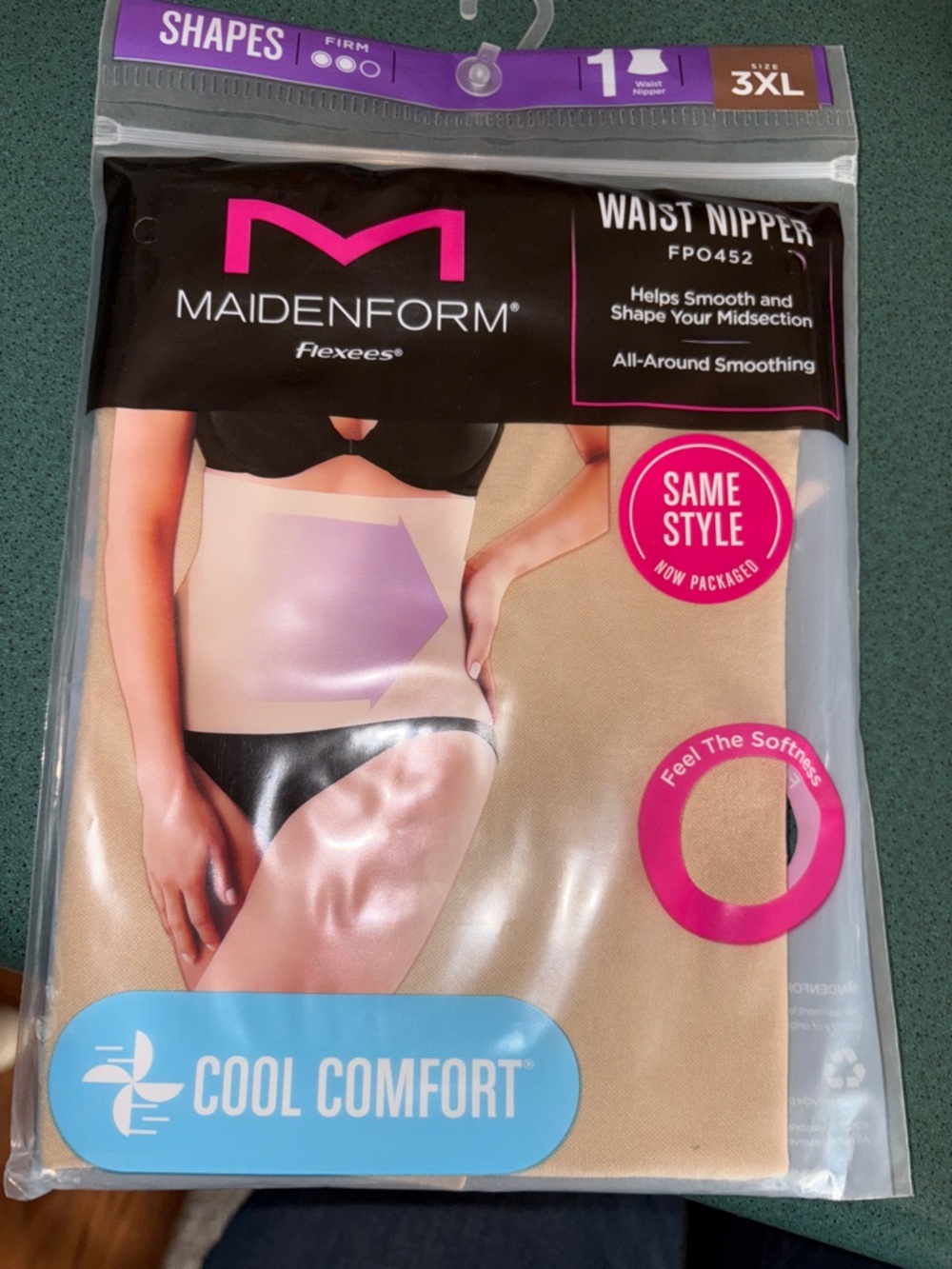 New 3XL Maidenform Cool Comfort Waist Nipper beige nude shapewear